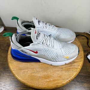 Nike Air Max 270 White Royal Blue Men's Size 9.5 Shoes Sneakers DV3731-100